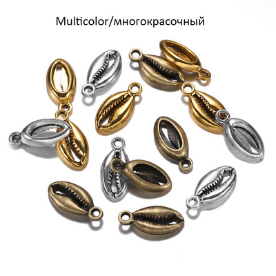20db/tétel Bohemian Antique Gold Color Charms Cowrie kagyló kagylók medál barkács kézzel készített nyakláncok karkötő ékszer leletek