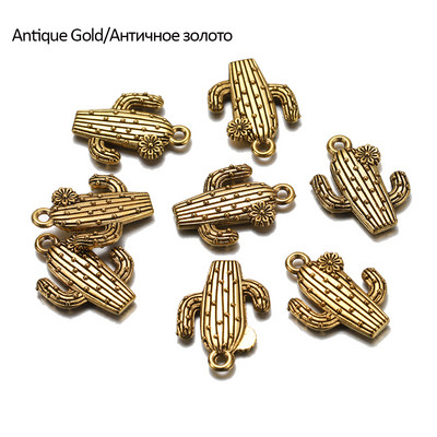 10 kom/lot privjesaka tibetanske zlatne boje kaktus privjesak 20x15 mm za DIY pribor za ručno izrađene ogrlice