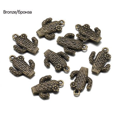 10 kom/lot privjesaka tibetanske zlatne boje kaktus privjesak 20x15 mm za DIY pribor za ručno izrađene ogrlice