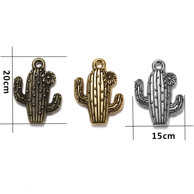 10 kom/lot privjesaka tibetanske zlatne boje kaktus privjesak 20x15 mm za DIY pribor za ručno izrađene ogrlice