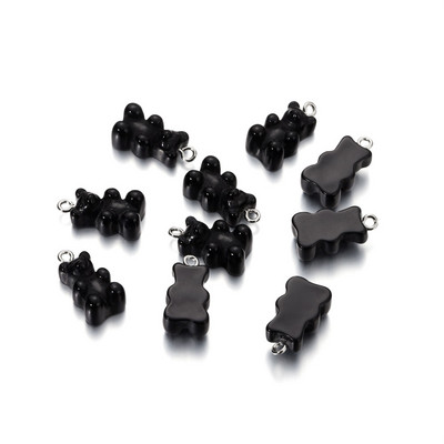 10 vnt./Siūlė Spalvingi Gummy Bear pakabukai Candy Charms Animaciniai Dervos Meškiuko Raktų Pakabukai Pasidaryk pats papuošalai Auskarai Kaklo papuošalai Priedai