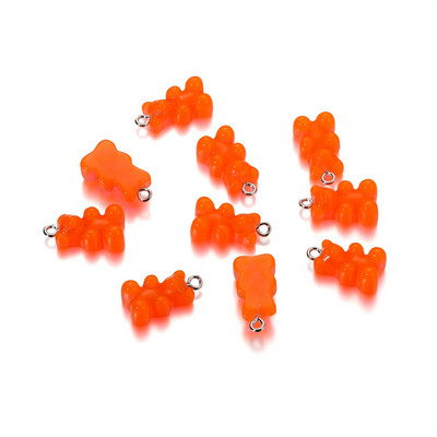 10 vnt./Siūlė Spalvingi Gummy Bear pakabukai Candy Charms Animaciniai Dervos Meškiuko Raktų Pakabukai Pasidaryk pats papuošalai Auskarai Kaklo papuošalai Priedai