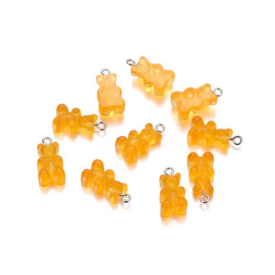 10 vnt./Siūlė Spalvingi Gummy Bear pakabukai Candy Charms Animaciniai Dervos Meškiuko Raktų Pakabukai Pasidaryk pats papuošalai Auskarai Kaklo papuošalai Priedai