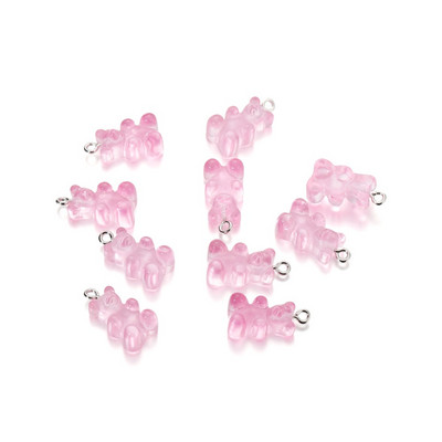 10 vnt./Siūlė Spalvingi Gummy Bear pakabukai Candy Charms Animaciniai Dervos Meškiuko Raktų Pakabukai Pasidaryk pats papuošalai Auskarai Kaklo papuošalai Priedai