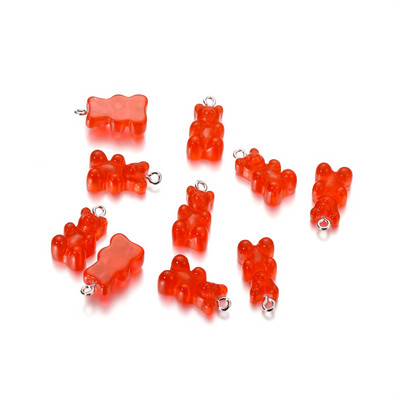10 vnt./Siūlė Spalvingi Gummy Bear pakabukai Candy Charms Animaciniai Dervos Meškiuko Raktų Pakabukai Pasidaryk pats papuošalai Auskarai Kaklo papuošalai Priedai