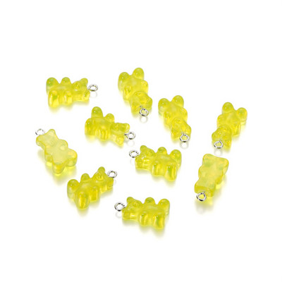 10 vnt./Siūlė Spalvingi Gummy Bear pakabukai Candy Charms Animaciniai Dervos Meškiuko Raktų Pakabukai Pasidaryk pats papuošalai Auskarai Kaklo papuošalai Priedai