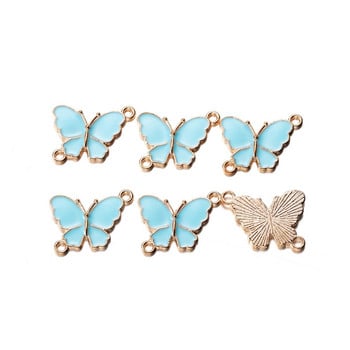 10 τμχ 20x15mm Διπλοί βρόχοι σμάλτο Butterfly Charms Σύνδεσμος από κράμα για κοσμήματα κατασκευής DIY Κολιέ Βραχιόλια Αξεσουάρ