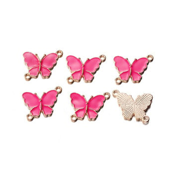 10 τμχ 20x15mm Διπλοί βρόχοι σμάλτο Butterfly Charms Σύνδεσμος από κράμα για κοσμήματα κατασκευής DIY Κολιέ Βραχιόλια Αξεσουάρ