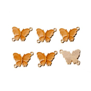 10 τμχ 20x15mm Διπλοί βρόχοι σμάλτο Butterfly Charms Σύνδεσμος από κράμα για κοσμήματα κατασκευής DIY Κολιέ Βραχιόλια Αξεσουάρ