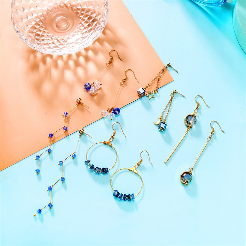 Ženski set naušnica Biserne naušnice Boemski modni nakit za DIY entuzijaste Izrada nakita Kristalne nitne naušnice Dodaci