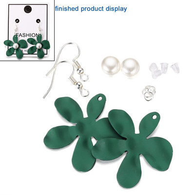 1 set kompleta naušnica. Jednostavna kukica za naušnice u obliku cvijeta. Naušnice s privjeskom. Za početnike. Komplet dodataka za izradu naušnica.