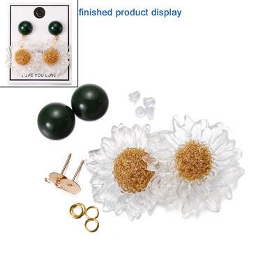 1 set kompleta naušnica. Jednostavna kukica za naušnice u obliku cvijeta. Naušnice s privjeskom. Za početnike. Komplet dodataka za izradu naušnica.