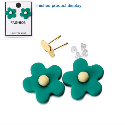 1 set kompleta naušnica. Jednostavna kukica za naušnice u obliku cvijeta. Naušnice s privjeskom. Za početnike. Komplet dodataka za izradu naušnica.