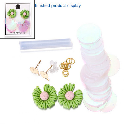 1 set kompleta naušnica. Jednostavna kukica za naušnice u obliku cvijeta. Naušnice s privjeskom. Za početnike. Komplet dodataka za izradu naušnica.