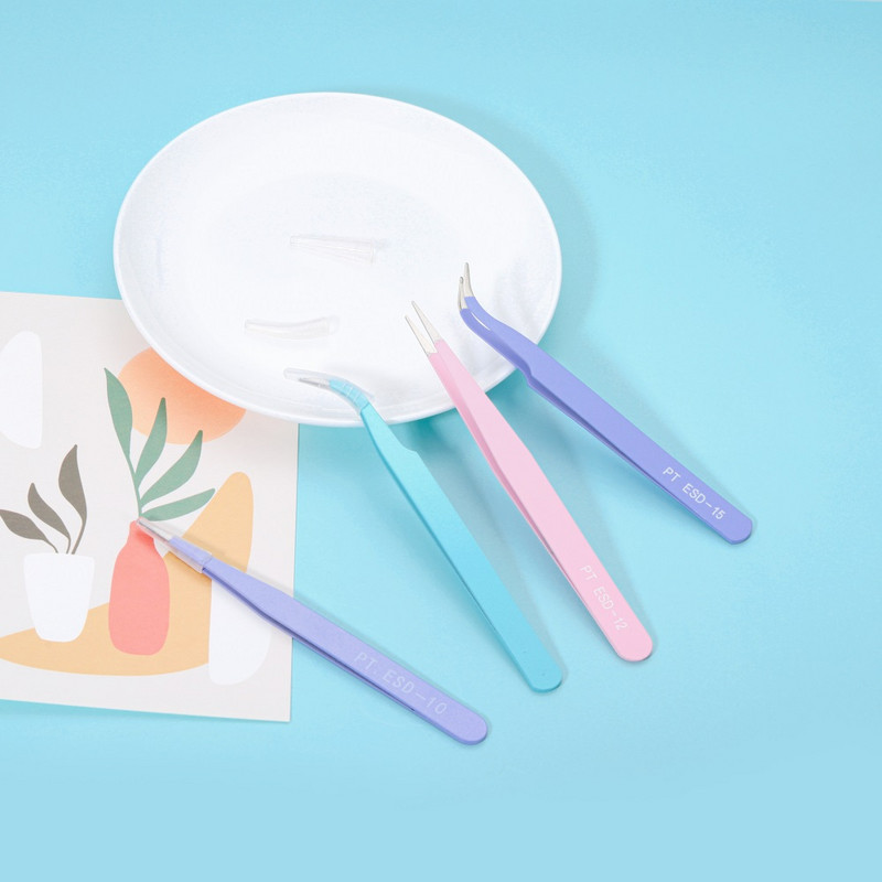 6 stilova Šarene antistatičke pincete UV epoksi alati za DIY Narukvice Naušnice Izrada nakita Pronalaženje pinceta za obrve