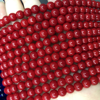 Granat Crvena Ružičasta Žuto Zelena Plava Staklene perle Okrugle labave odstojne kamene perle za izradu nakita DIY narukvice 4 6 8 10 12 mm 15"