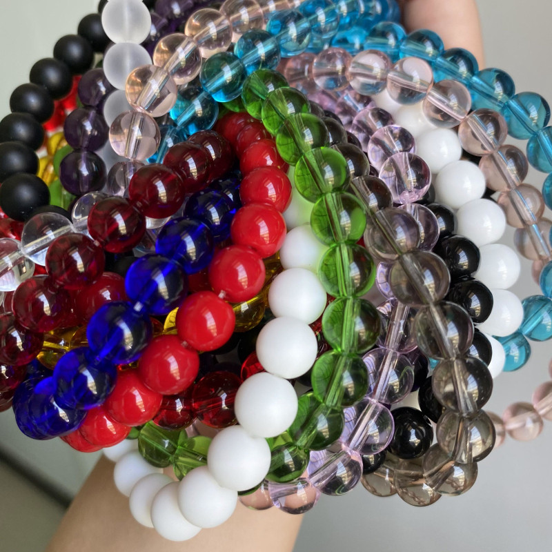 Granat Crvena Ružičasta Žuto Zelena Plava Staklene perle Okrugle labave odstojne kamene perle za izradu nakita DIY narukvice 4 6 8 10 12 mm 15"