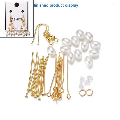 1 set naušnica Cvjetne naušnice s imitacijom bisernih naušnica, privjesak s konektorom za početnike Komplet pribora za izradu naušnica DIY