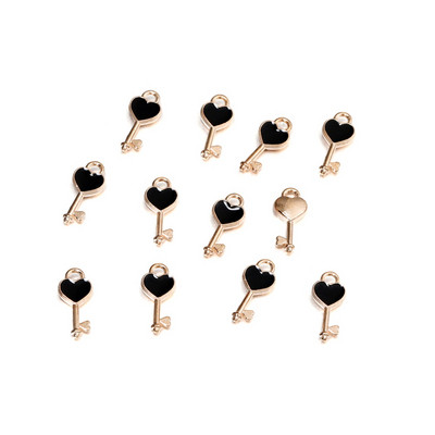 10 бр. Висулки от емайлирана сплав, сърце, ключалка, висулки, висящи висящи талисмани за Направи си сам, занаятчийска гривна, колие, обеци, изработка на бижута