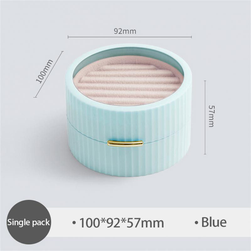 Modna mini kutija za pohranu nakita Prijenosna putna okrugla kutija za nakit Naušnice Prstenje Ogrlica Dvoslojna kutija za nakit Poklon