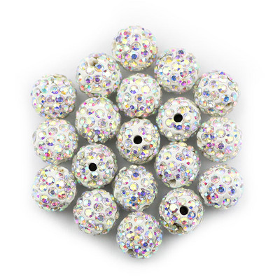 BTFBES 10mm 20db Micro Pave Beads Pave Crystal Disco Ball Kerek Agyag Laza gyöngyök Karkötő Nyaklánc Ékszer készítés Barkács kiegészítő