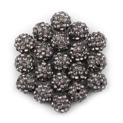 BTFBES 10mm 20db Micro Pave Beads Pave Crystal Disco Ball Kerek Agyag Laza gyöngyök Karkötő Nyaklánc Ékszer készítés Barkács kiegészítő