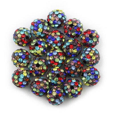 BTFBES 10mm 20db Micro Pave Beads Pave Crystal Disco Ball Kerek Agyag Laza gyöngyök Karkötő Nyaklánc Ékszer készítés Barkács kiegészítő