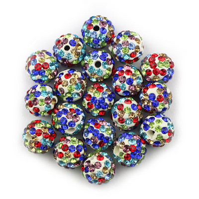 BTFBES 10mm 20db Micro Pave Beads Pave Crystal Disco Ball Kerek Agyag Laza gyöngyök Karkötő Nyaklánc Ékszer készítés Barkács kiegészítő