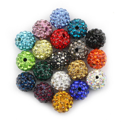 BTFBES 10mm 20db Micro Pave Beads Pave Crystal Disco Ball Kerek Agyag Laza gyöngyök Karkötő Nyaklánc Ékszer készítés Barkács kiegészítő