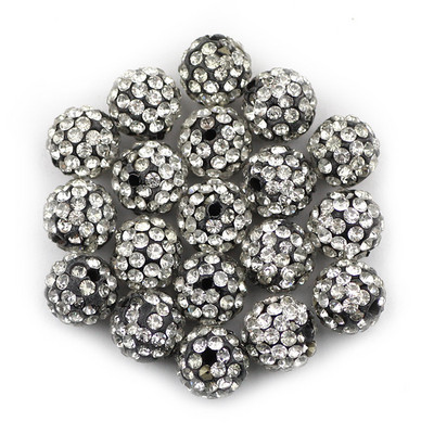 BTFBES 10mm 20db Micro Pave Beads Pave Crystal Disco Ball Kerek Agyag Laza gyöngyök Karkötő Nyaklánc Ékszer készítés Barkács kiegészítő