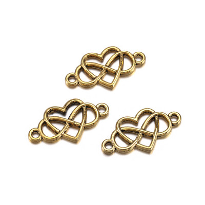 20db/tétel 13x25mm Infinity Love Heart Charms csatlakozó ékszerkészítéshez barkácsolás fülbevalók medálok nyakláncok kiegészítők