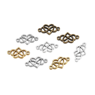 20db/tétel 13x25mm Infinity Love Heart Charms csatlakozó ékszerkészítéshez barkácsolás fülbevalók medálok nyakláncok kiegészítők