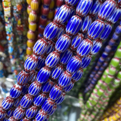 8x12mm formă de butoi în stil Nepal mărgele de sticlă lucrate manual, imprimare spațială, mărgele de lucrare în lampă, în vrac, fabricarea de bijuterii, colier de brățări