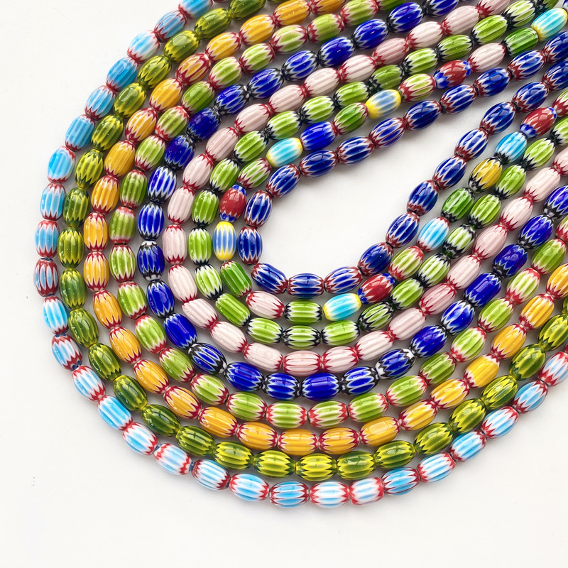 8x12mm formă de butoi în stil Nepal mărgele de sticlă lucrate manual, imprimare spațială, mărgele de lucrare în lampă, în vrac, fabricarea de bijuterii, colier de brățări