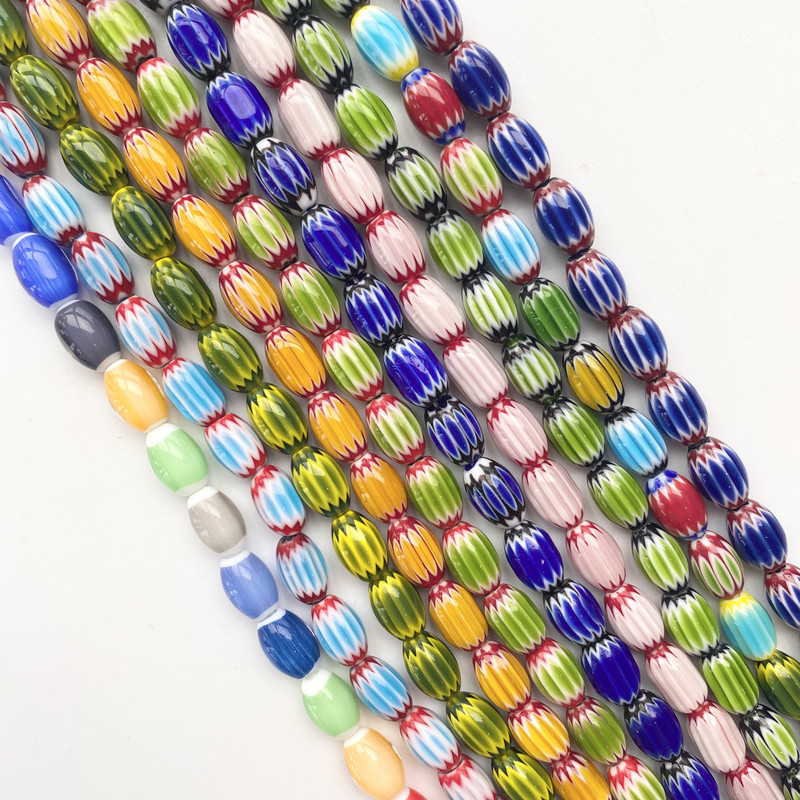 8x12mm formă de butoi în stil Nepal mărgele de sticlă lucrate manual, imprimare spațială, mărgele de lucrare în lampă, în vrac, fabricarea de bijuterii, colier de brățări
