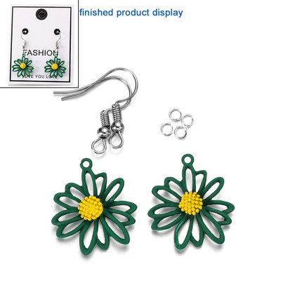 1 par/komplet šarenih cvjetnih naušnica mješovitih stilova Sunčane cvjetne legure privjesak naušnice s nitnama Set za DIY izradu nakita Naušnice
