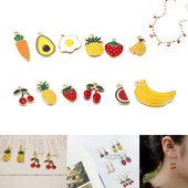 10 komada Zlatne boje Emajl Voće Trešnja Privjesci Privjesak za izradu nakita Naušnice Narukvica Ogrlica Dodaci DIY Rukotvorinski nalazi