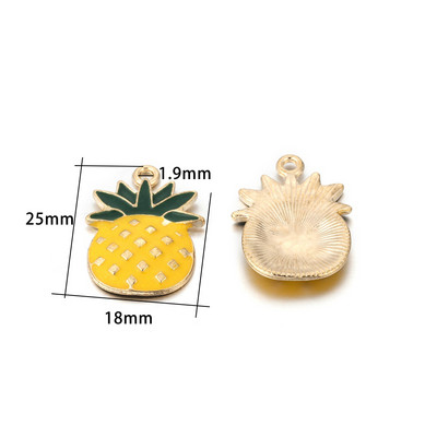 10 komada Zlatne boje Emajl Voće Trešnja Privjesci Privjesak za izradu nakita Naušnice Narukvica Ogrlica Dodaci DIY Rukotvorinski nalazi