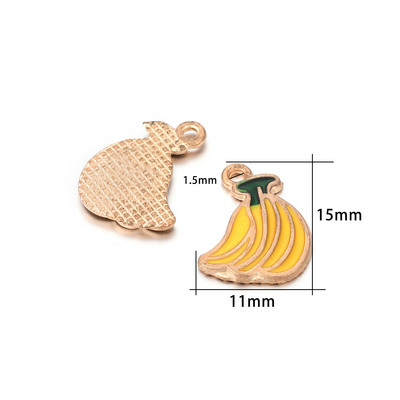 10 komada Zlatne boje Emajl Voće Trešnja Privjesci Privjesak za izradu nakita Naušnice Narukvica Ogrlica Dodaci DIY Rukotvorinski nalazi