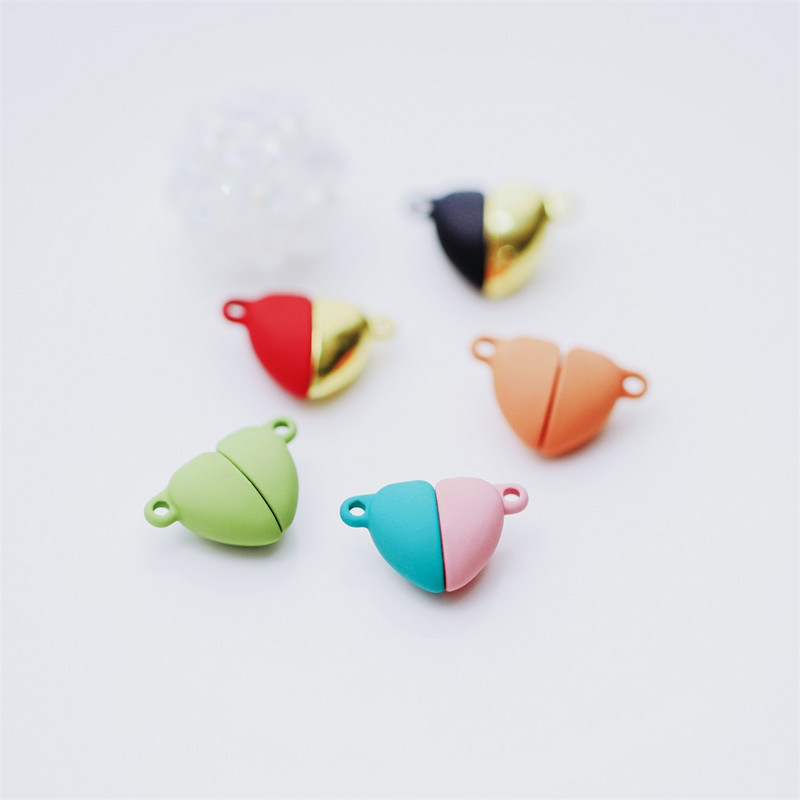 5 kompleta/vrećica u obliku srca, magnetske spojene kopče, šarene kožne uzice, konektor za narukvicu za DIY izradu nakita ogrlica za par