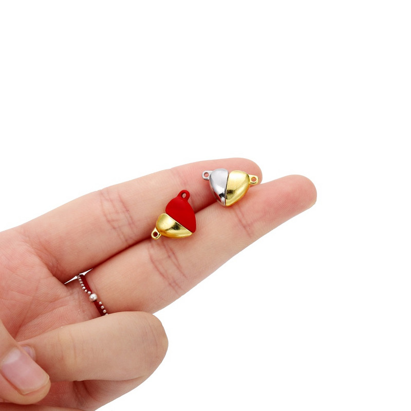 5 kompleta/vrećica u obliku srca, magnetske spojene kopče, šarene kožne uzice, konektor za narukvicu za DIY izradu nakita ogrlica za par