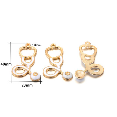 10 bucăți smalț pentru instrumente medicale, seringă, seringă, stetoscop, pandantiv pentru fabricarea de bijuterii, accesorii de artizanat