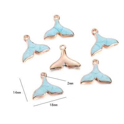 10db/készlet Kék színű Starfish Fish Tail Medálok Kulcstartók Kis medálok Kézművesség barkácsoláshoz Ékszerkészítés Kiegészítők Találatok