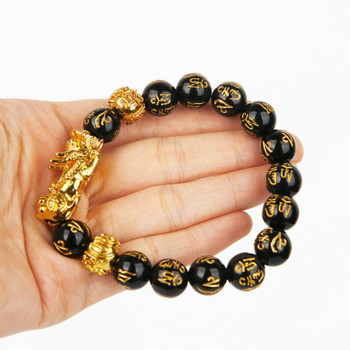 50/100 τμχ Buddha Charms Beads Μαύρο χρυσό χρώμα με σκάλισμα Gold Dragon Κινέζικο βραχιόλι Pixiu DIY χάντρες για κατασκευή κοσμημάτων