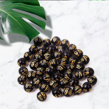 50/100 τμχ Buddha Charms Beads Μαύρο χρυσό χρώμα με σκάλισμα Gold Dragon Κινέζικο βραχιόλι Pixiu DIY χάντρες για κατασκευή κοσμημάτων