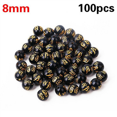 50/100kom Buddha Charms Perle crne zlatne boje s izrezbarenim zlatnim zmajem Kineska Pixiu narukvica DIY perle za izradu nakita
