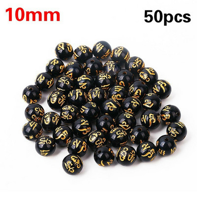 50/100kom Buddha Charms Perle crne zlatne boje s izrezbarenim zlatnim zmajem Kineska Pixiu narukvica DIY perle za izradu nakita
