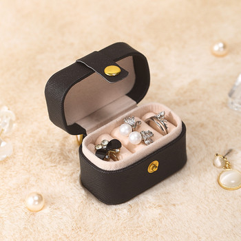 Μίνι φορητή μικρή τσάντα αποθήκευσης κοσμημάτων Ταξίδι Απλό δερμάτινο δαχτυλίδι κολιέ σκουλαρίκια Κουτί αποθήκευσης Organizer Display Κιβώτιο δώρου