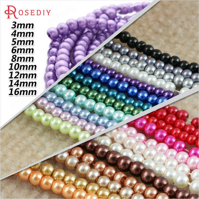 3/4/5/6/8/10/12/14/16MM culoare vopsit sticla perle imitatie rotunde margele bijuterii diy cercei bratari descoperiri accesorii
