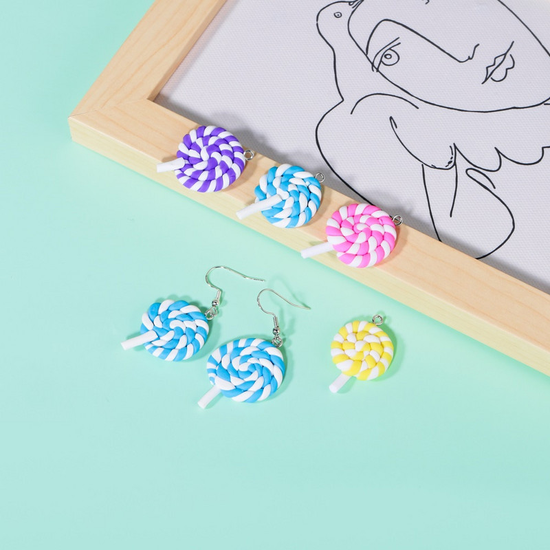 10 vnt. / Lot Cuty spalvingi polimeriniai moliniai ledinukai pakabukas auskarams karoliai apyrankės „pasidaryk pats“ papuošalų kūrimo priedai